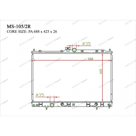 Радиатор основной Gerat MS-105/2R