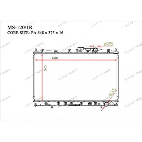Радиатор основной Gerat MS-120/1R