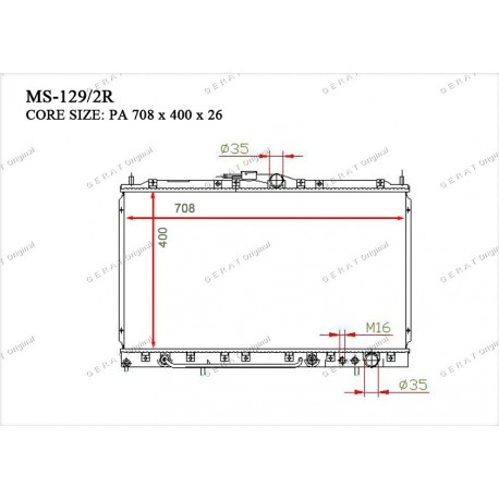Радиатор основной Gerat MS-129/2R