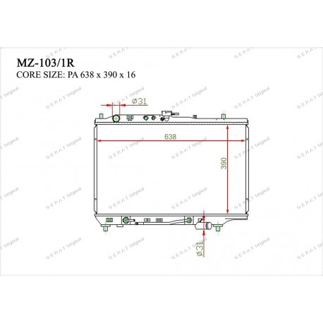 Радиатор основной Gerat MZ-103/1R