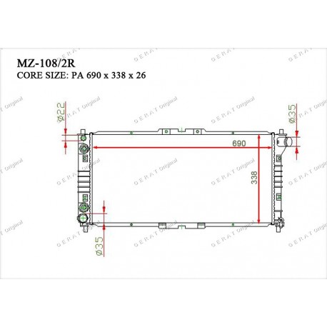 Радиатор основной Gerat MZ-108/2R