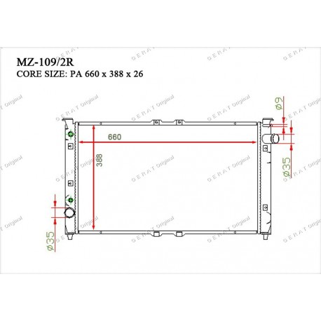 Радиатор основной Gerat MZ-109/2R