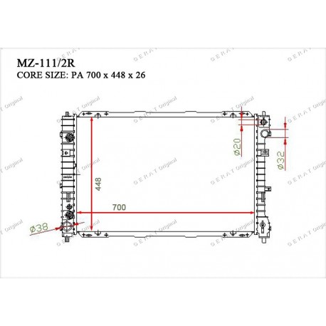 Радиатор основной Gerat MZ-111/2R