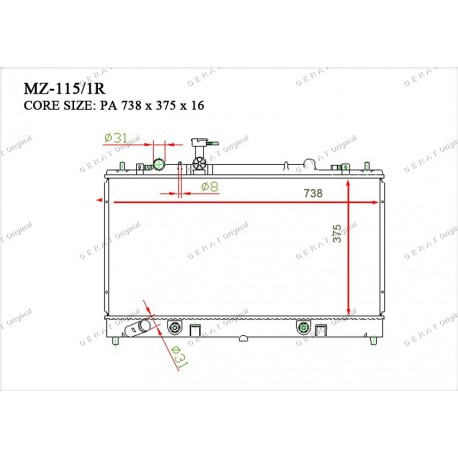 Радиатор основной Gerat MZ-115/1R