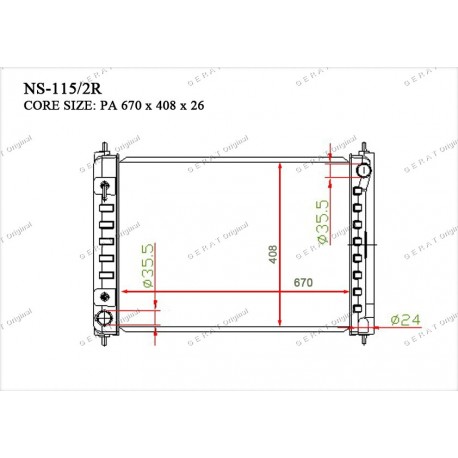 Радиатор основной Gerat NS-115/2R