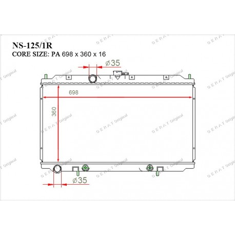 Радиатор основной Gerat NS-125/1R