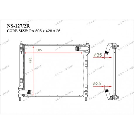 Радиатор основной Gerat NS-127/2R