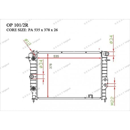 Радиатор основной Gerat OP-101/2R