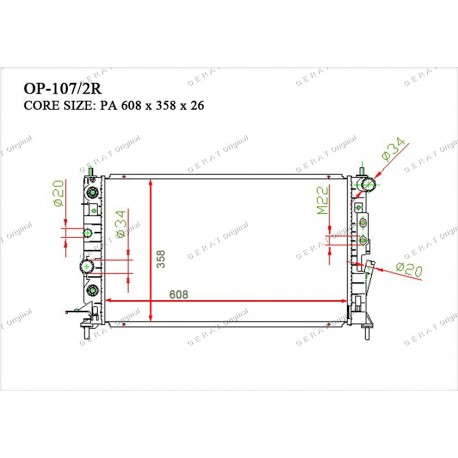 Радиатор основной Gerat OP-107/2R