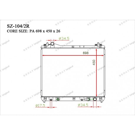 Радиатор основной Gerat SZ-104/2R