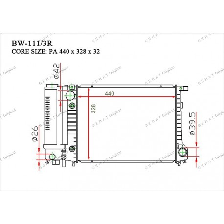 Радиатор основной Gerat BW-111/3R