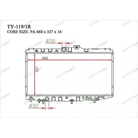 Радиатор основной Gerat TY-119/1R