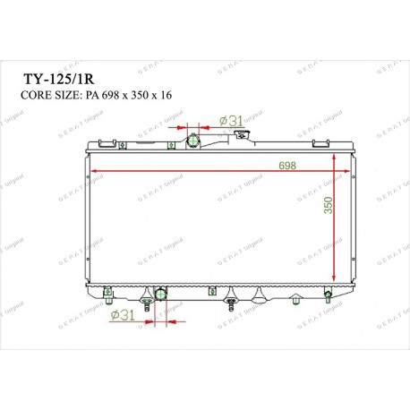 Радиатор основной Gerat TY-125/1R
