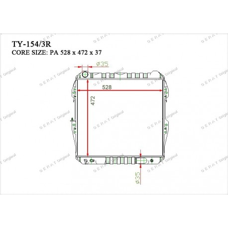 Радиатор основной Gerat TY-154/3R