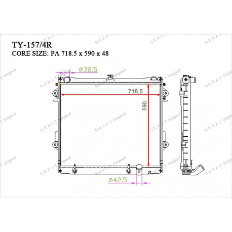 Радиатор основной Gerat TY-157/4R
