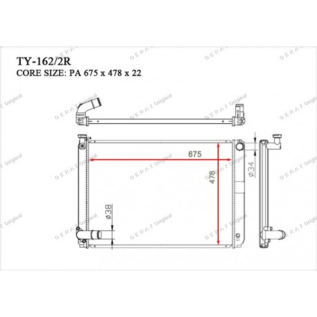Радиатор основной Gerat TY-162/2R