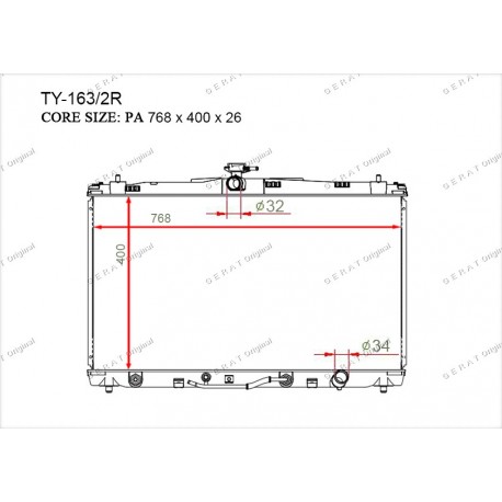 Радиатор основной Gerat TY-163/2R