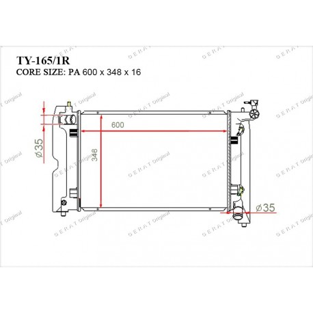 Радиатор основной Gerat TY-165/1R