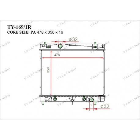 Радиатор основной Gerat TY-169/1R