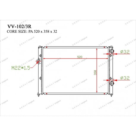 Радиатор основной Gerat VV-102/3R