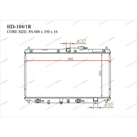 Радиатор основной Gerat HD-104/1R