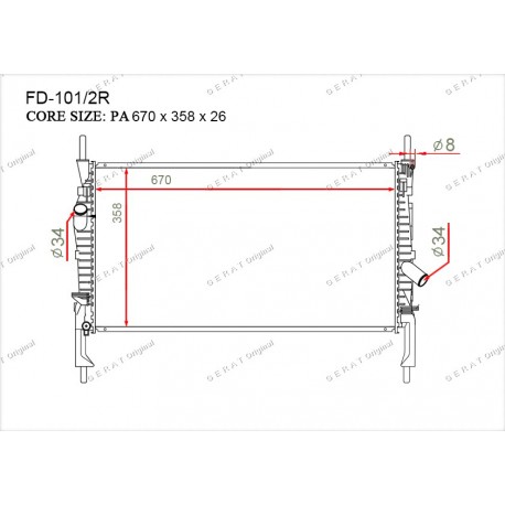 Радиатор основной Gerat FD-101/2R