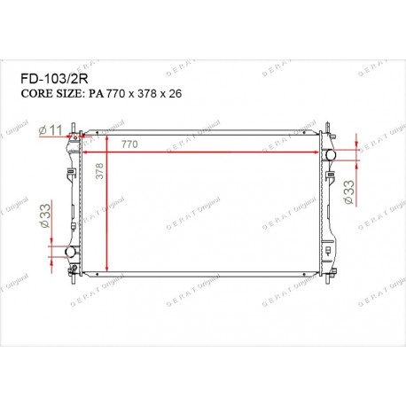 Радиатор основной Gerat FD-103/2R