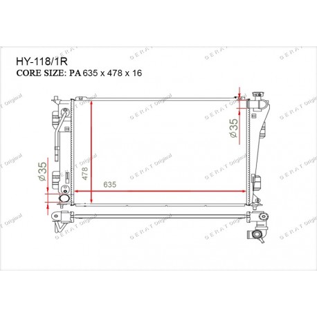 Радиатор основной Gerat HY-118/1R