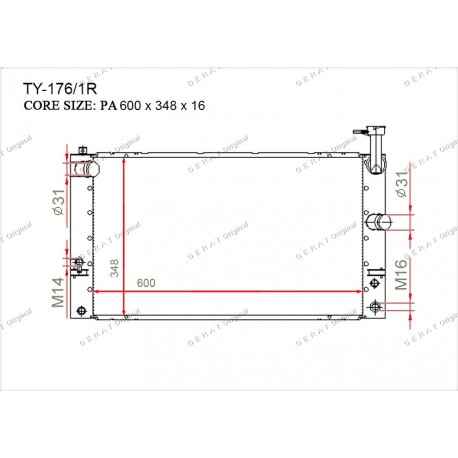 Радиатор основной Gerat TY-176/1R