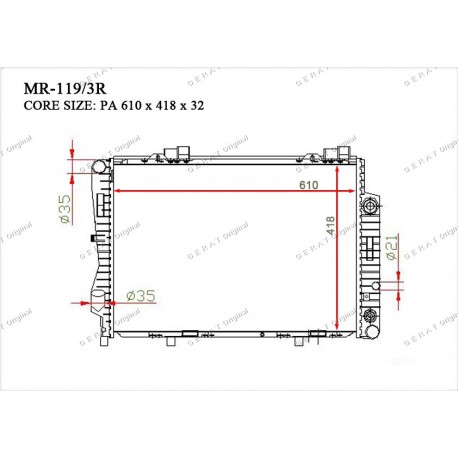 Радиатор основной Gerat MR-119/3R